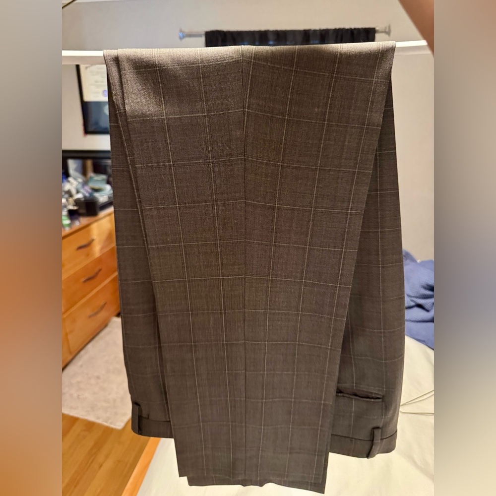 Banana Republic Charcoal Plaid Dress Pants